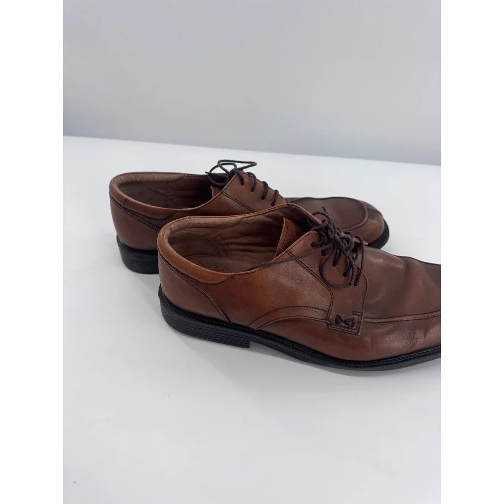 Bostonian Leather Oxford Shoes Men 12W Brown Split Toe Lace Up Derby 28966